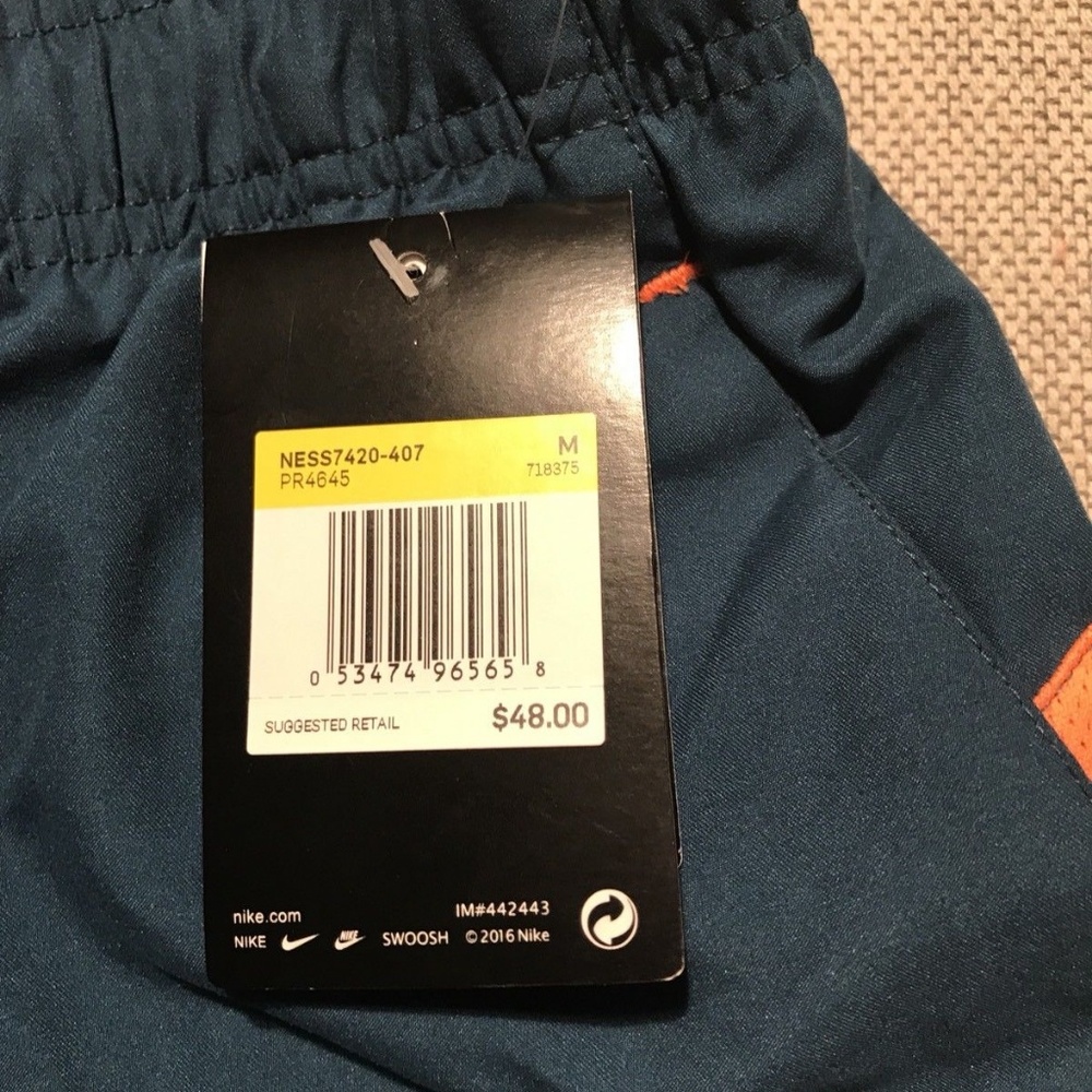 Mens Blue Swim Shorts Mesh Lining Sz M - Picture 3 of 6